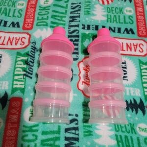 Pink and Clear Stackable Formula / Food Containers For Baby Gil